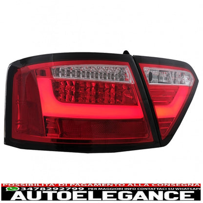 led rear lights suitable for audi a5 8t coupe cabrio sportback (2007-2009) transparent red