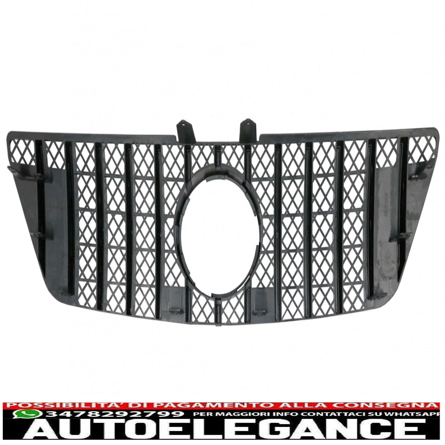 griglia anteriore centrale adatta per mercedes ml w164 facelift (07.2008-2011) gt-r design panamericana nera