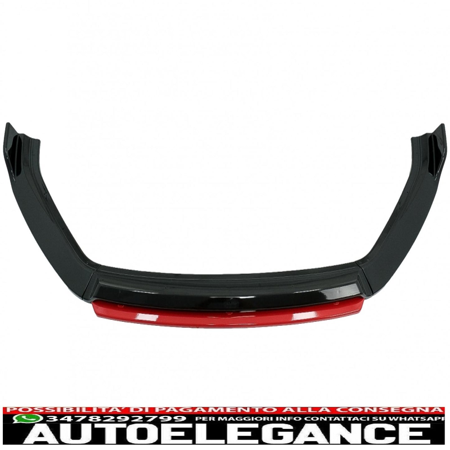 Front bumper lip extension spoiler suitable for vw golf 7.5 restyling (2017-2020) gloss black/red 