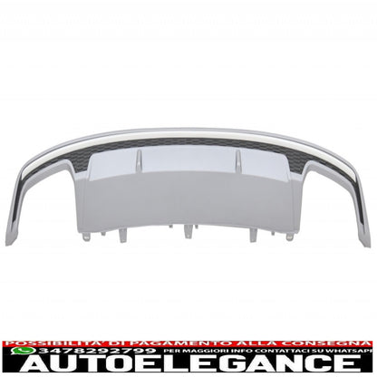 Diffusore d'aria con mantovana per paraurti posteriore con terminali di scarico adatto per Audi A7 4G Facelift (2015-2018) Solo design S7 Paraurti standard