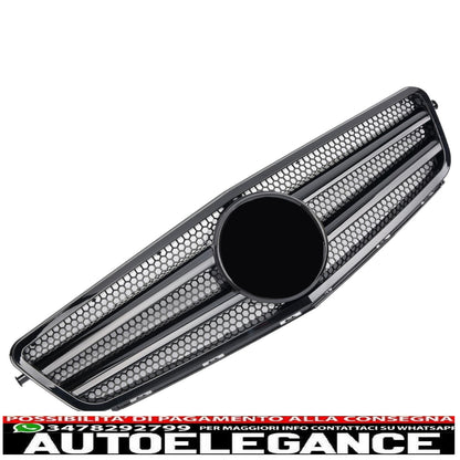 Griglia del radiatore sportiva per Mercedes W204 S204 nero lucido