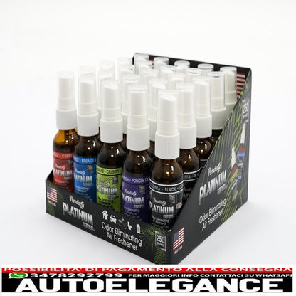 paradise fresh air spray deodorante per ambienti serie platino elimina odori 25 unità assortite