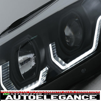Fari anteriori angel eye 3d a led adatti per bmw serie 3 e90 limousine e91 touring (03.2005-08.2008) guida a sinistra nera