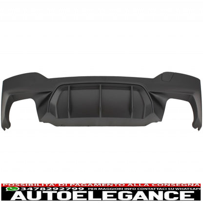 Diffusore del paraurti posteriore nero opaco con terminali di scarico doppi in carbonio adatti per BMW Serie 5 G30 G31 dal 2017 in poi design M5