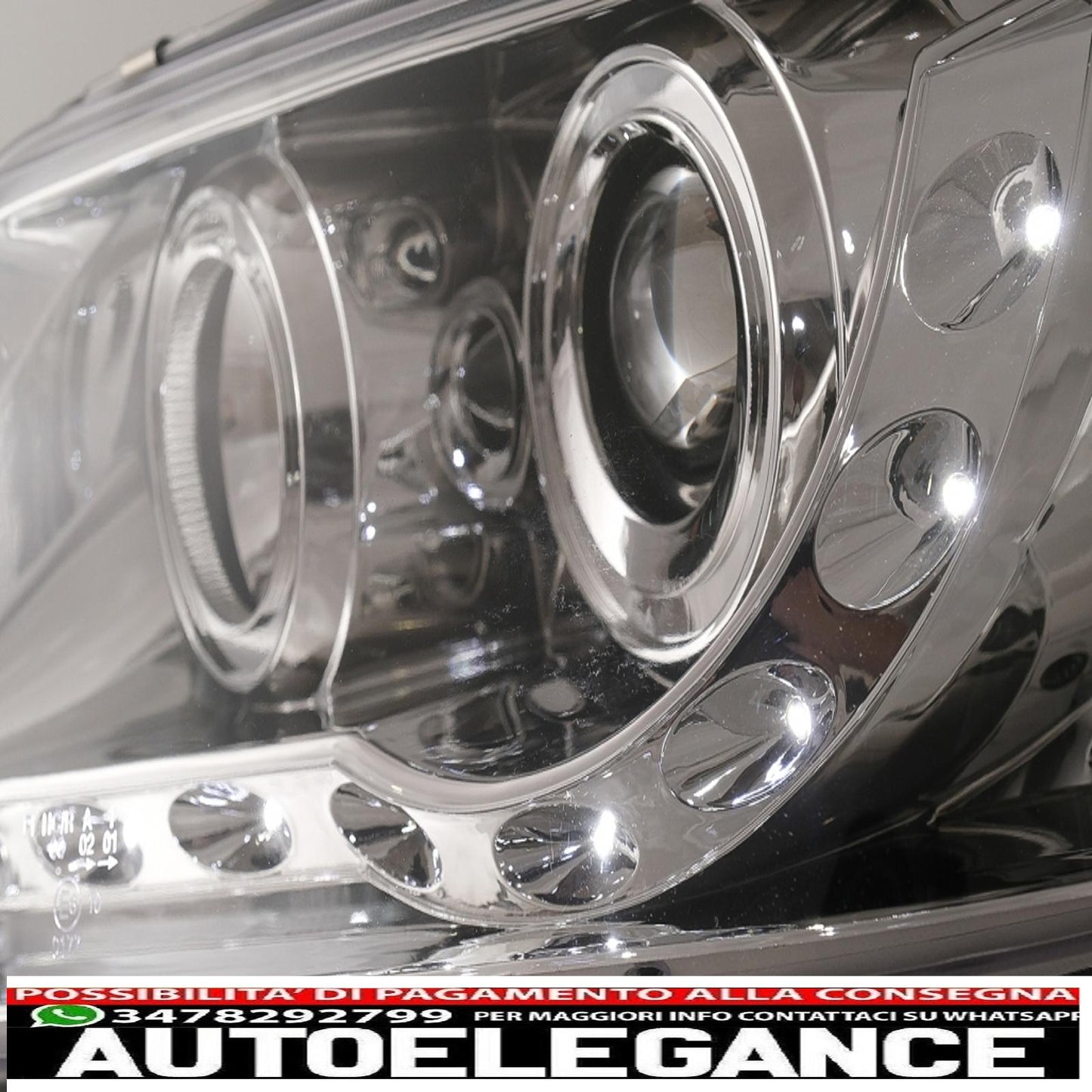 fari anteriori drl led adatti per vw trasportatore t5 (04.2003-08.2009) cromati