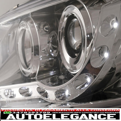 fari anteriori drl led adatti per vw trasportatore t5 (04.2003-08.2009) cromati