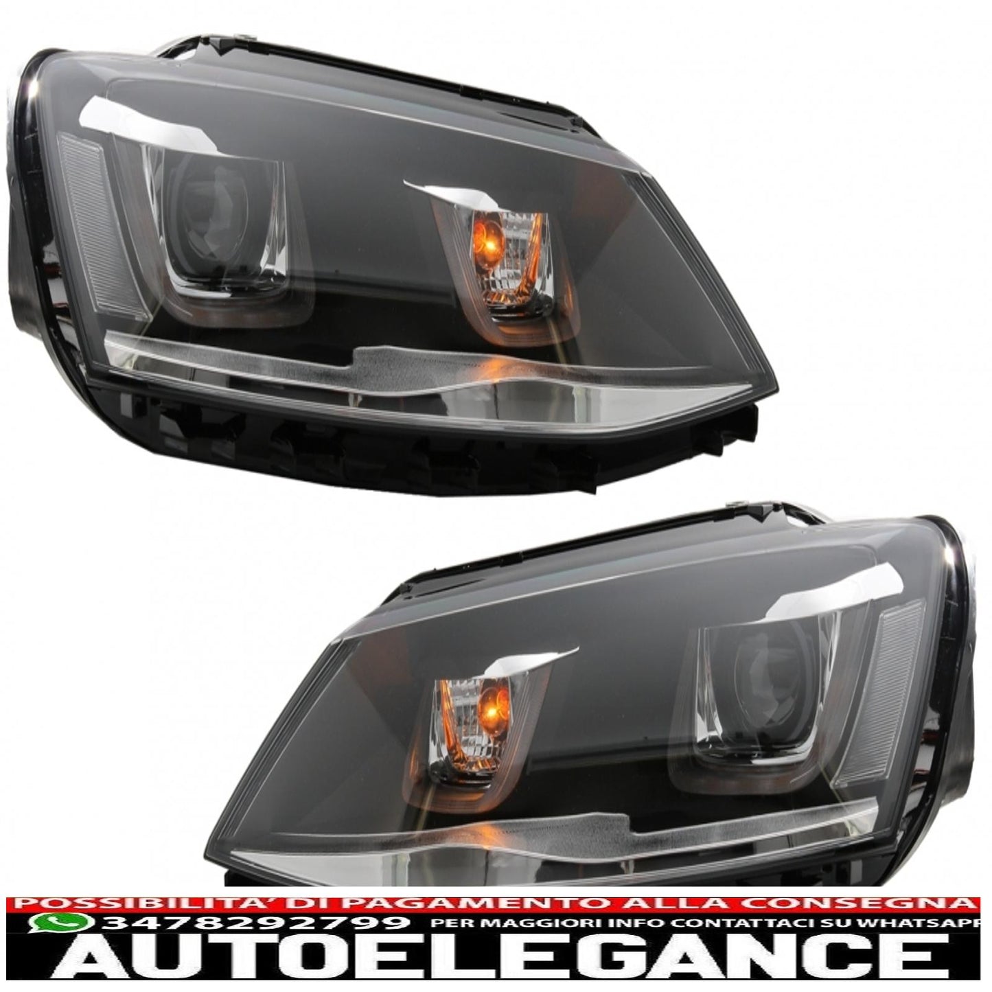 LED headlights suitable for VW Jetta MK6 VI (2011-2017) GTI 3D U design bi-xenon 