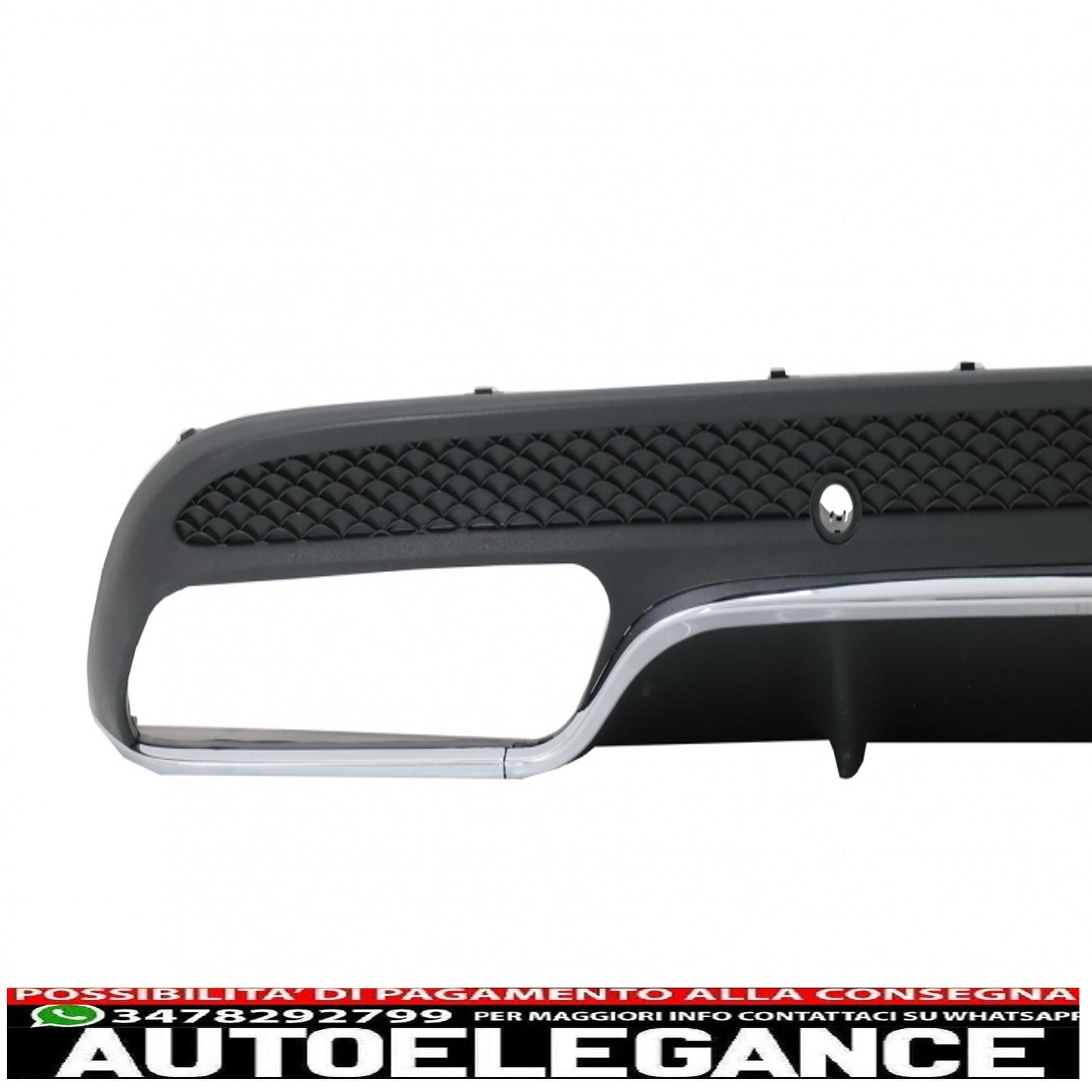 diffusore paraurti posteriore adatto per mercedes classe c w205 s205 (2014-2020) design c63 con terminali di scarico neri solo per pacchetto sportivo