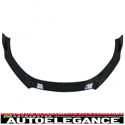 Front bumper additional spoiler suitable for audi a6 c7 4g facelift (2015-2018) piano black