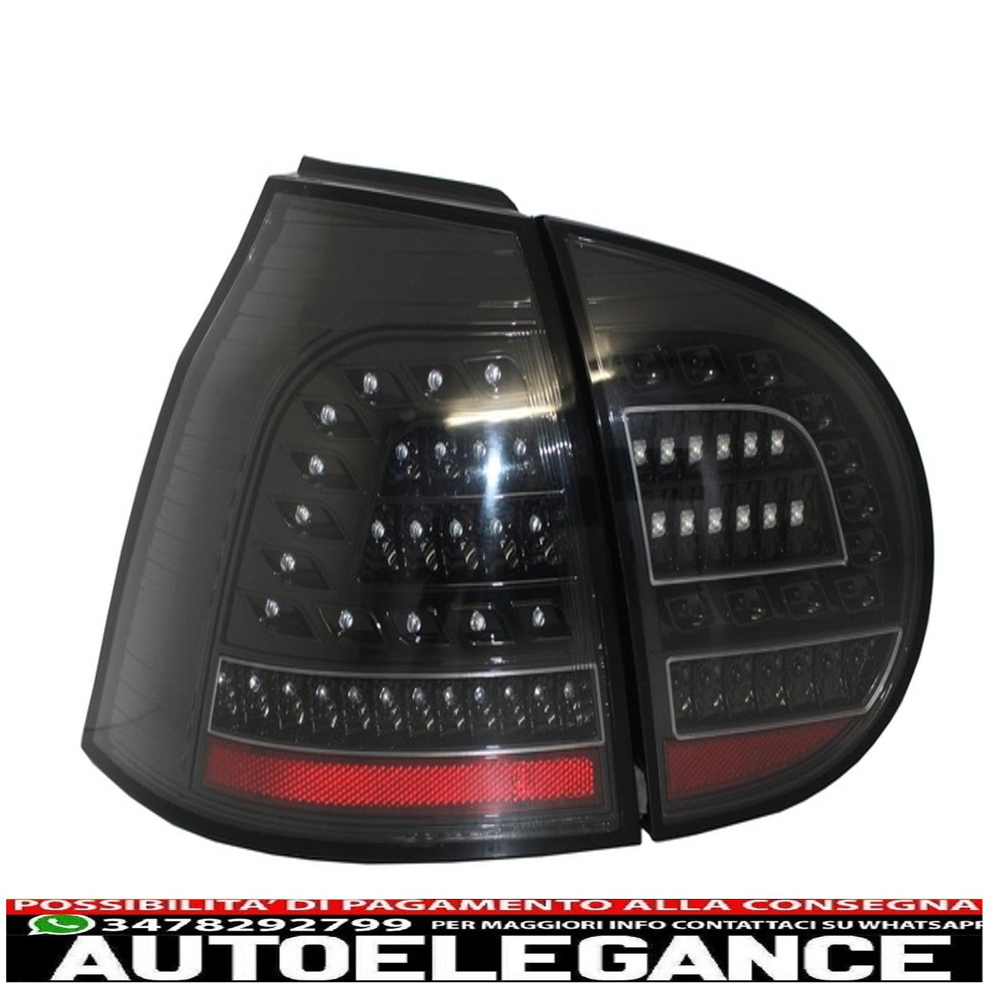 full led rear lights suitable for vw golf v 5 left hand drive (2004-2009) black urban style