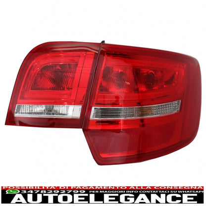 LED rear lights suitable for audi a3 8pa sportback (2004-2008) red/clear