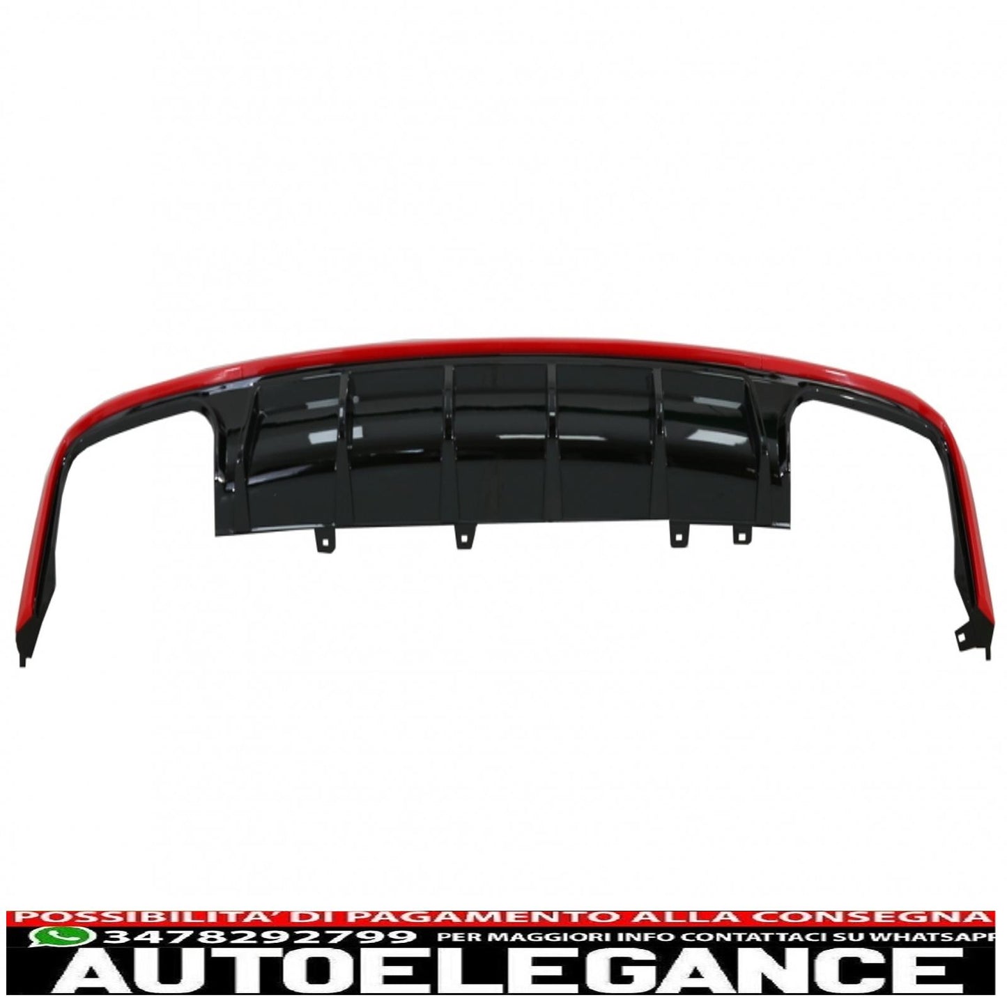 Rear bumper valance diffuser with exhaust tips suitable for audi a6 c8 4k avant sedan (2018-up) red s6 design
