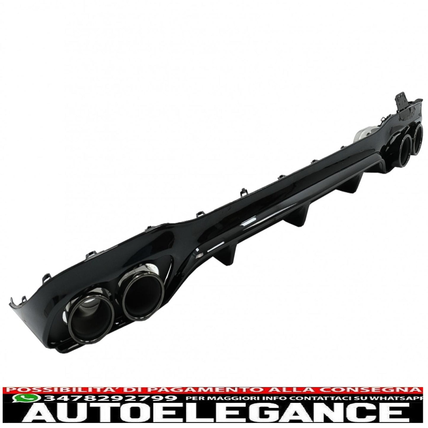 Rear Diffuser with Exhaust Tips Suitable for Mercedes E-Class W213 (2016-2019) E53 Design Night Package