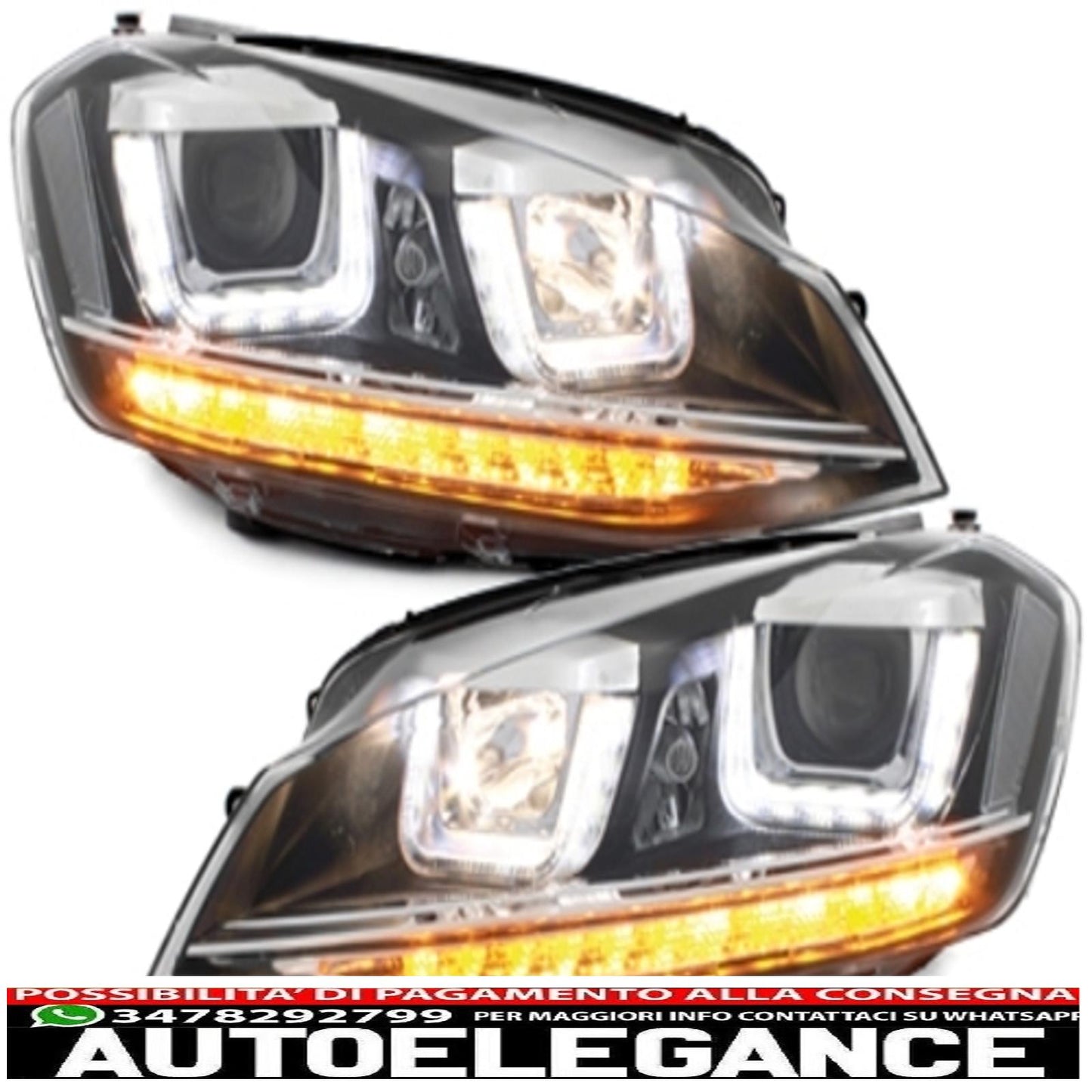 3d led drl r-look headlight assembly with grill suitable for vw golf 7 vii (2012-2017) silver r-line look 