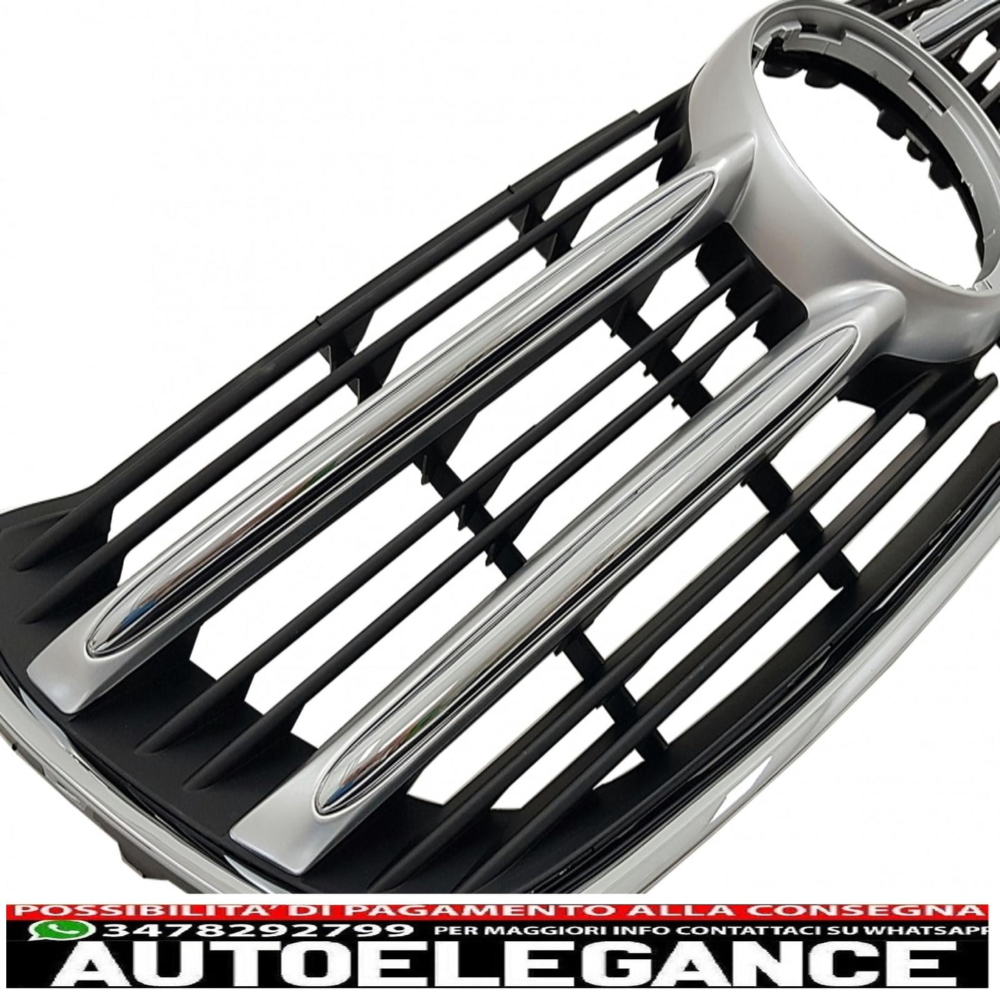 central grille suitable for mercedes v class w447 (2014-03.2019) black chrome