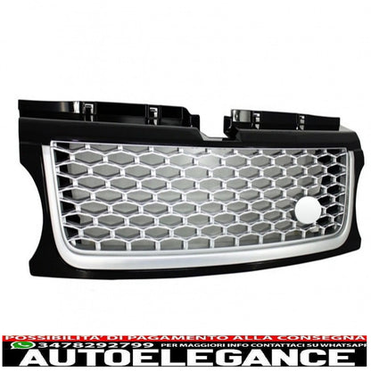 central grille and side air intakes group suitable for land rover sport l320 facelift (2009-2013) autobiography look black silver edition