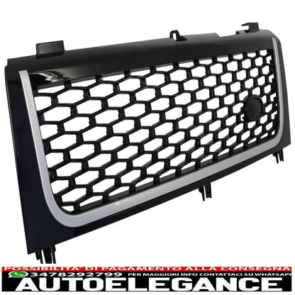 centre grille and side vents assembly suitable for land rover vogue iii l322 (2002-2005) piano black and silver autobiography supercharged edition