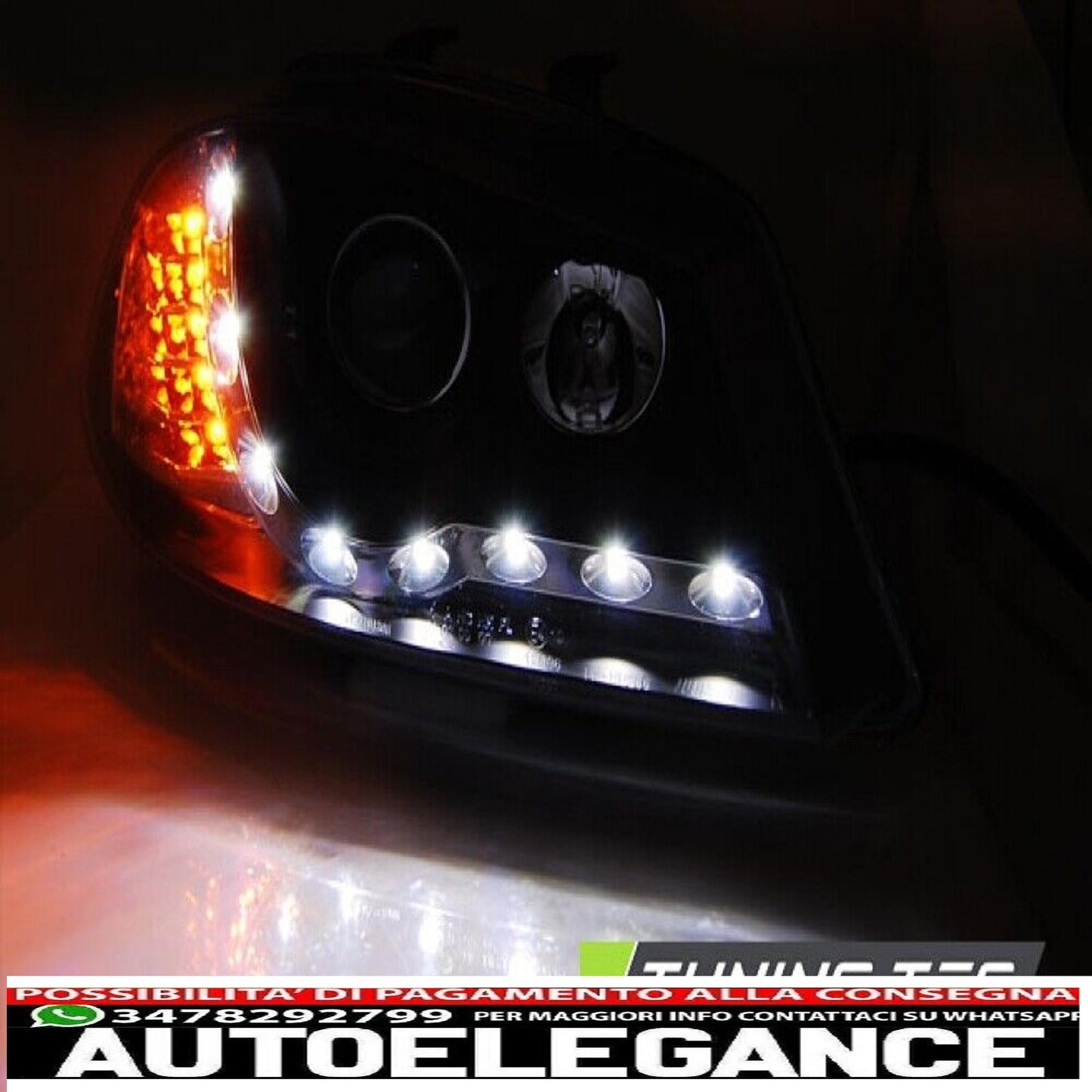 HEADLIGHTS FOR SEAT IBIZA 6L 04.02-08 DAYLIGHT BLACK...-show original titleOriginal textHeadlights For SEAT IBIZA 6L 04.02-08 DAYLIGHT BLACK...