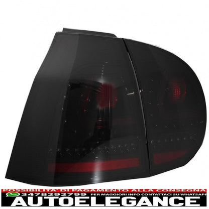 litec led rear lights suitable for vw golf 5 v (2004-2009) black/smoke with dynamic sequential turning light