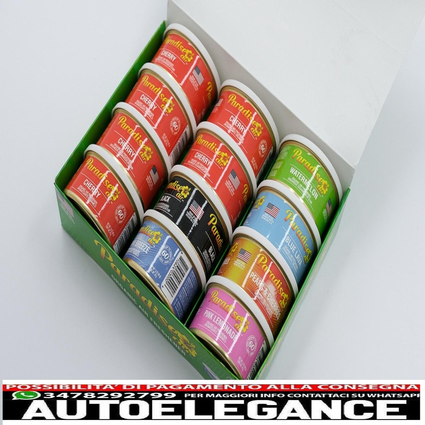 Paradise Air Fresh deodorante biologico per ambienti, 12 lattine assortite