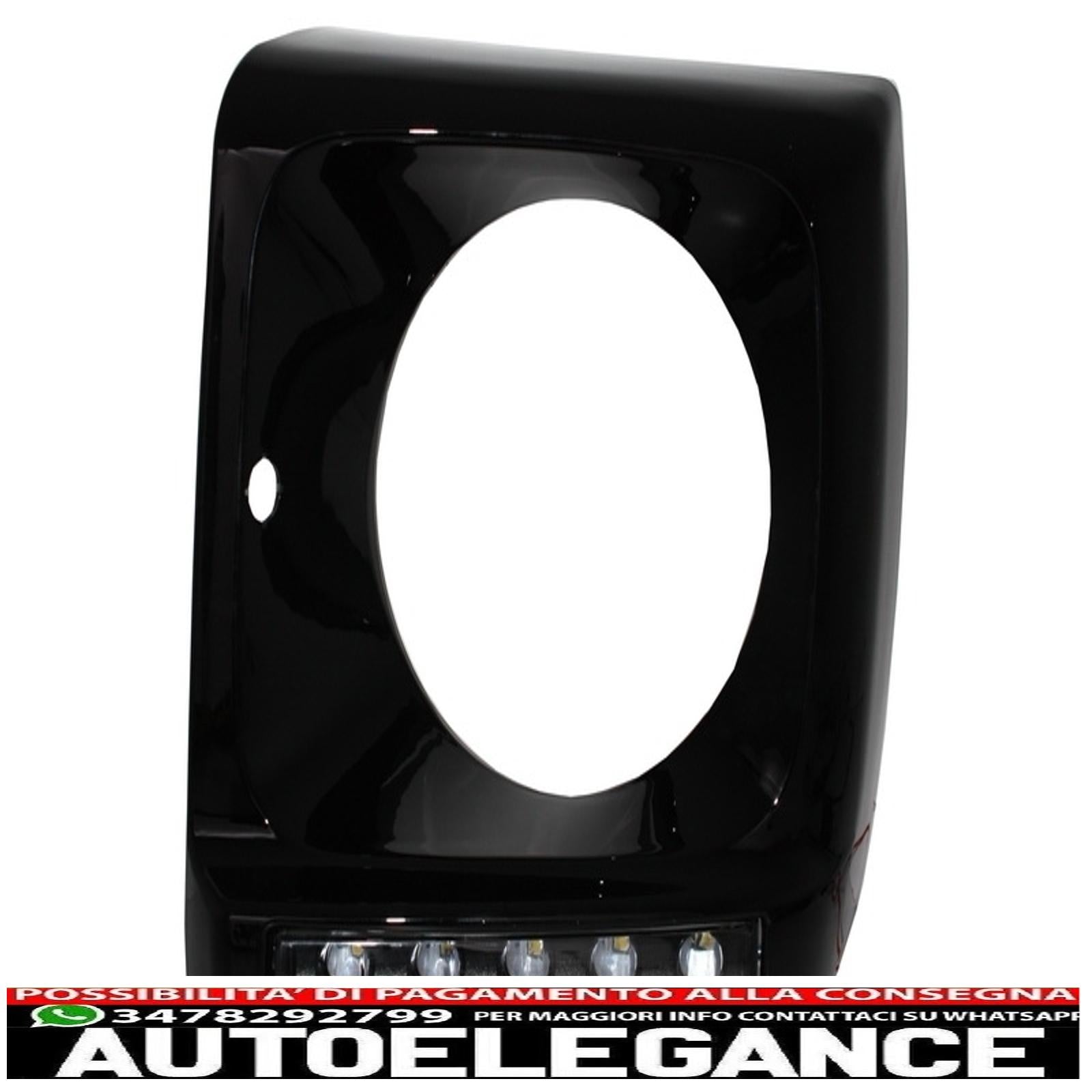 Coprifari neri led drl adatti per mercedes classe g w463 (1989-2012) g65 design con fari bi-xeno AUTOELEGANCERICAMBI