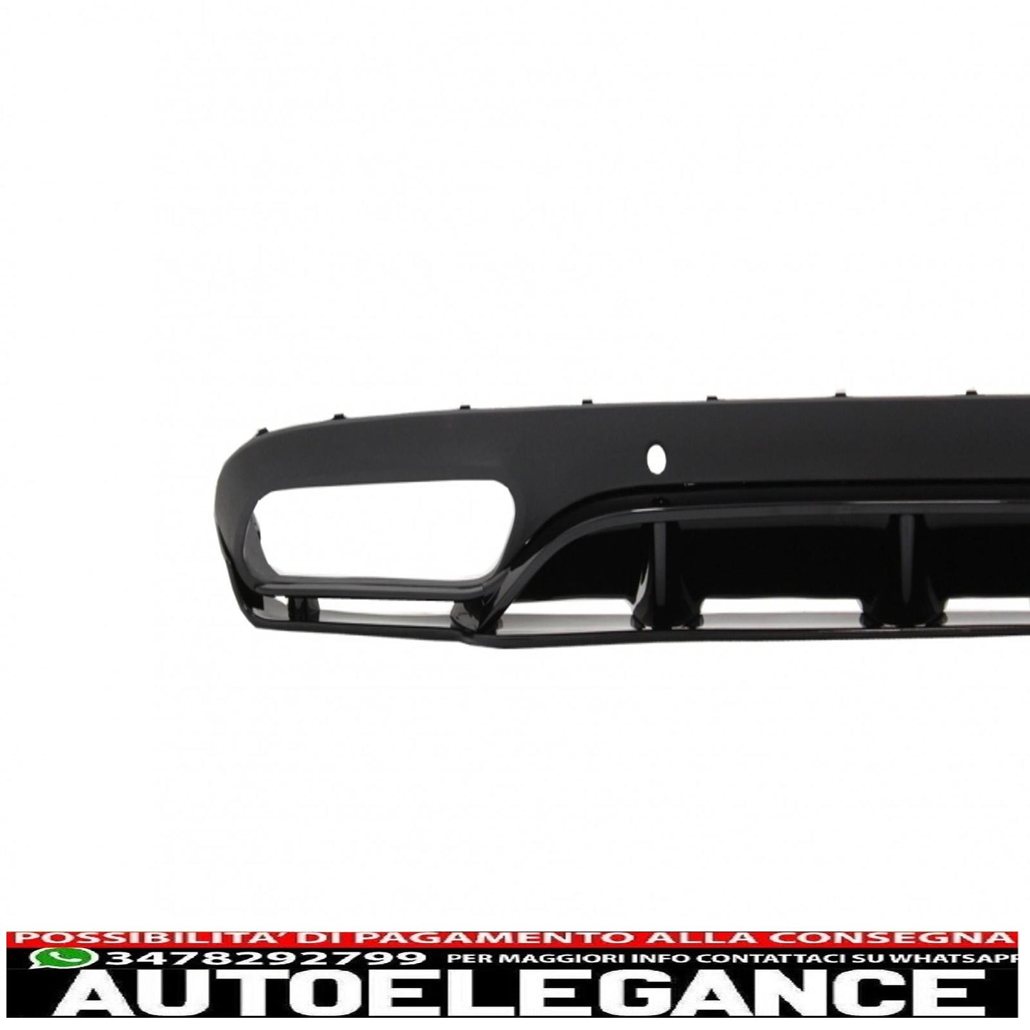 Rear bumper valance diffuser with exhaust tips suitable for mercedes c class c205 a205 coupe cabriolet (2014-2019) c63 edition 1 design black