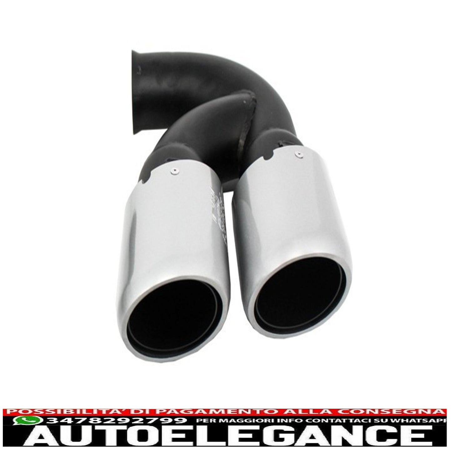 Exhaust tips suitable for porsche cayenne 92a v6 v8 petrol (05.2010-09.2014) gts design silver 