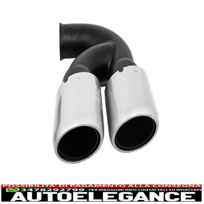 Exhaust tips suitable for porsche cayenne 92a v6 v8 petrol (05.2010-09.2014) gts design silver 