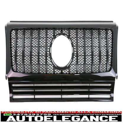 Griglia per Mercedes G W463 1990-2014 G63 GT-R Panamericana Look Nero lucido