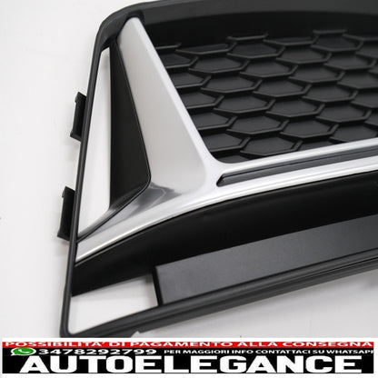 lower bumper grille side grills fit for audi a4 b9 sedan avant s-line (2016-2018) rs4 design silver edition
