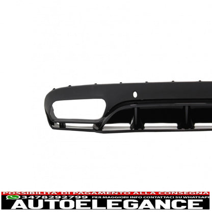 Rear bumper valance diffuser with exhaust tips suitable for mercedes c class c205 a205 coupe cabriolet (2014-2019) c63 edition 1 design black