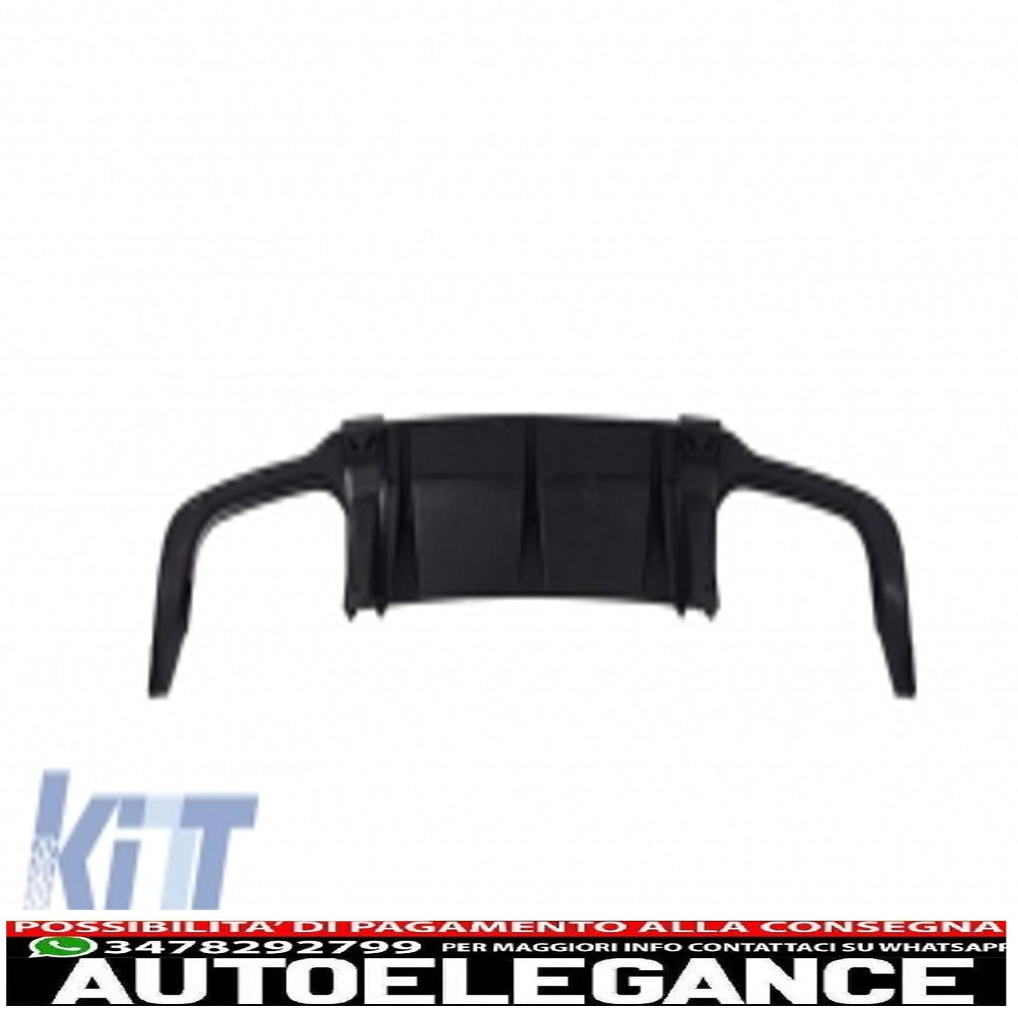 Diffusore d'aria con mantovana per paraurti posteriore con terminali di scarico adatto per mercedes classe c w204 c204 amg sport line (2012-2014) limousine coupé
