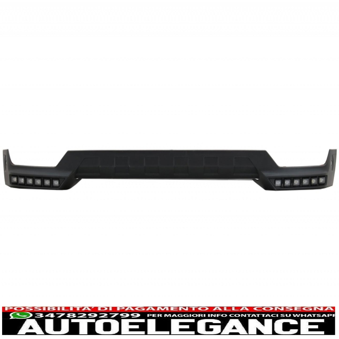 Front bumper spoiler led extension drl and upper spoiler suitable for mercedes g class w463 (1989-2017) black 