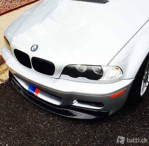 BMW 3 SERIES E46 M3 UNDER FRONT BUMPER SPLITTER GLOSS BLACK