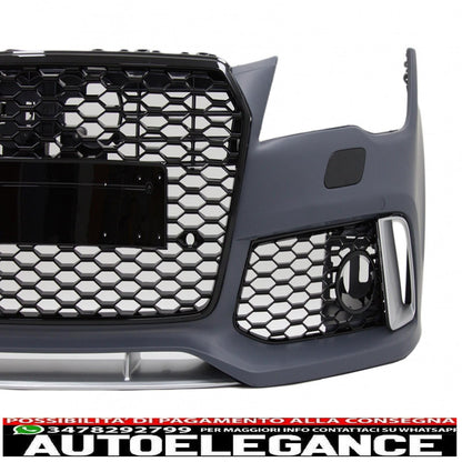 paraurti anteriore con diffusore e terminali di scarico adatti per audi a7 4g pre-facelift (2010-2014) design rs7