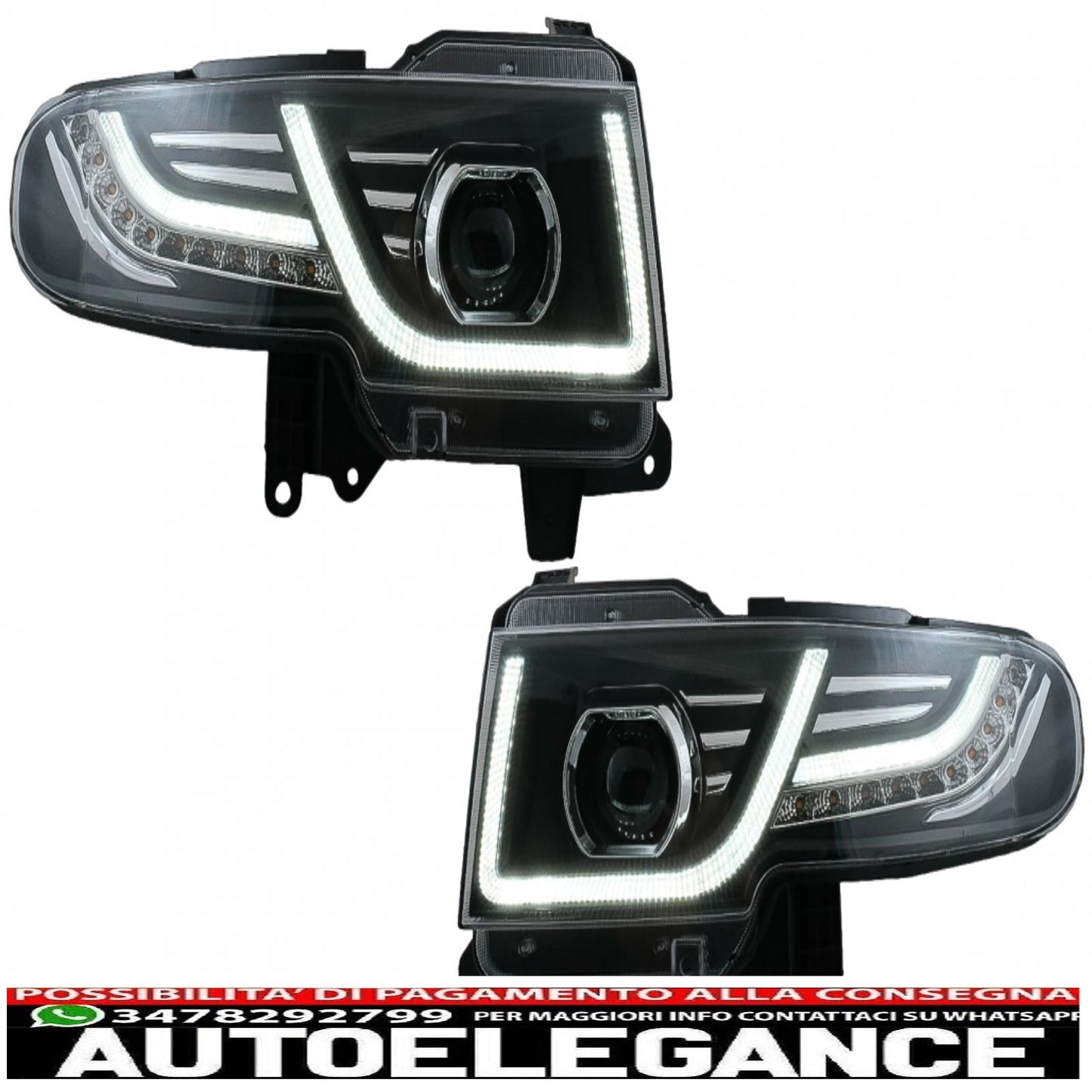 griglia anteriore con fari a led look bi-xeno adatta per toyota fj cruiser xj10 (2007-2015) con indicatori di direzione dinamici