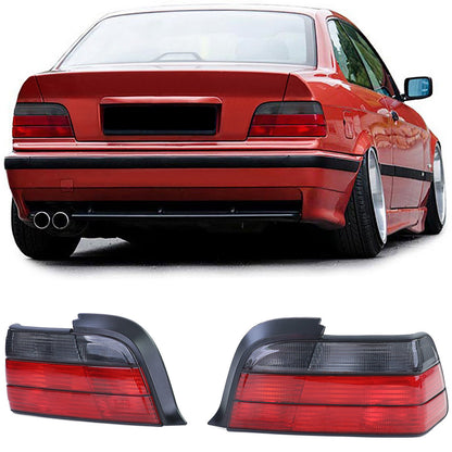 Coppia luci posteriori rosse nere adatte per BMW Serie 3 E36 Coupé Convertible 90-99