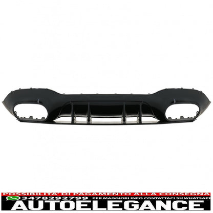 rear diffuser with front side air intakes and side fins suitable for mercedes a-class v177 sedan (2018-up) black exhaust 