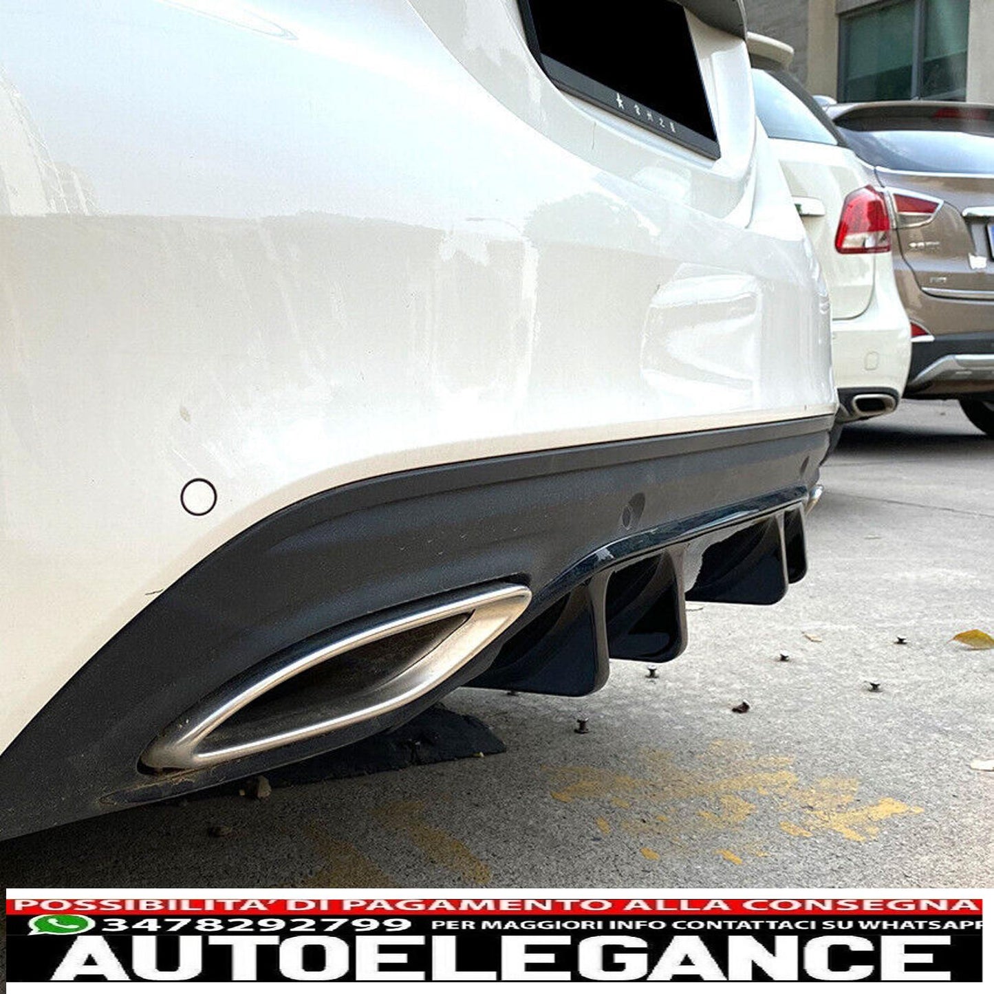 diffusore sottospoiler adatto per mercedes w205 con equipaggiamento esterno amg