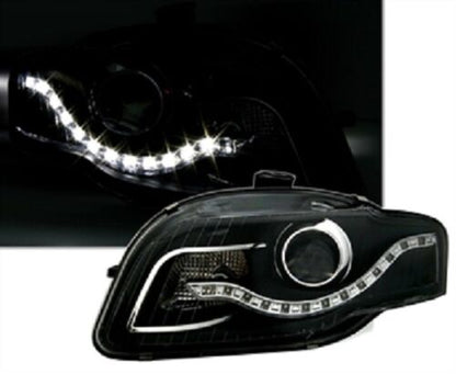 HEADLIGHT SET SUITABLE FOR AUDI A4 B7 BLACK