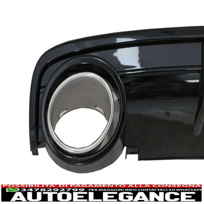 Rear bumper valance air diffuser suitable for audi a6 c6 4f (2004-2008) saloon avant rs design black