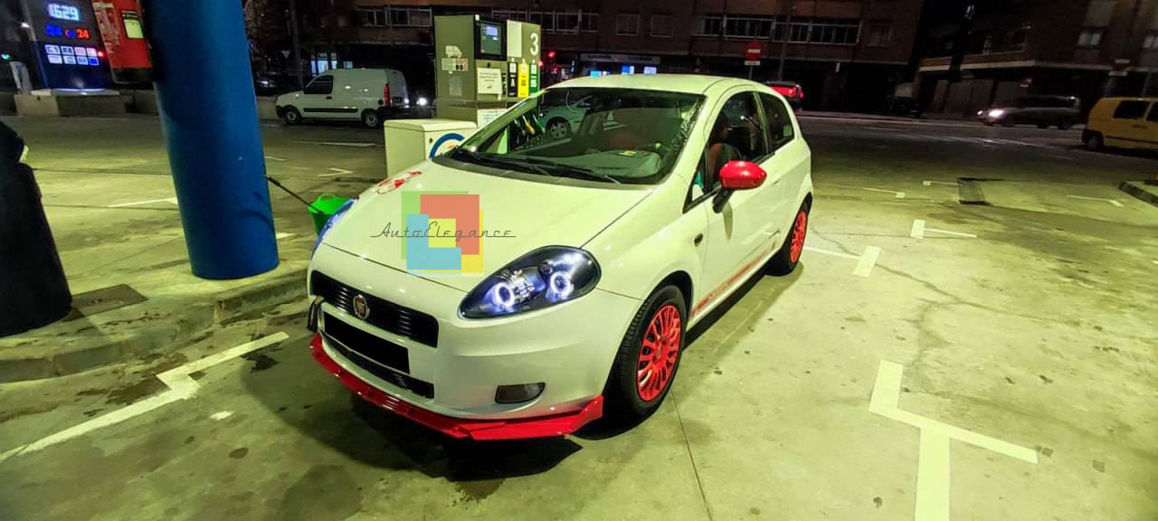 SPLITTER ANTERIORE ADATTO PER FIAT GRANDE PUNTO LOOK NERO LUCIDO DESIGN SPORTIVO