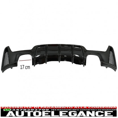 Rear Bumper Diffuser Suitable For BMW 4 Series F32 F33 F36 (2013-2019) Coupe Cabrio M Design Twin Double Outlet Piano Black 