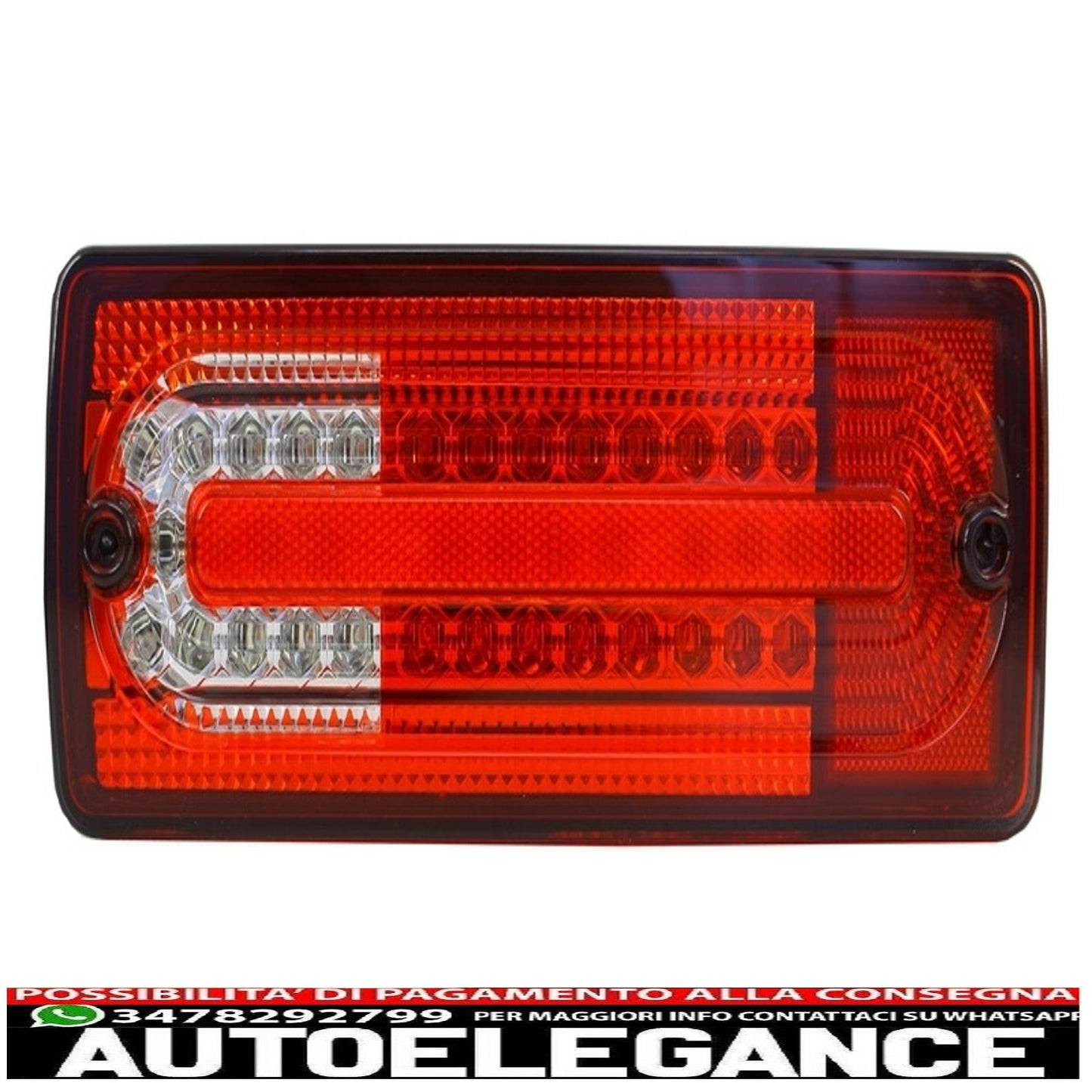 led rear lights suitable for mercedes g class w463 (1989-2015) red transparent