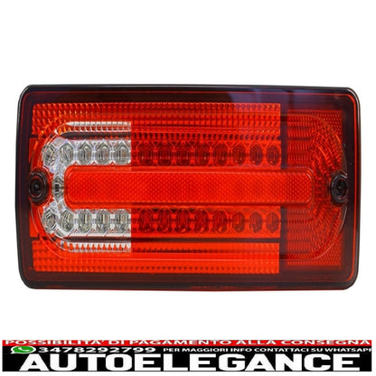 led rear lights suitable for mercedes g class w463 (1989-2015) red transparent