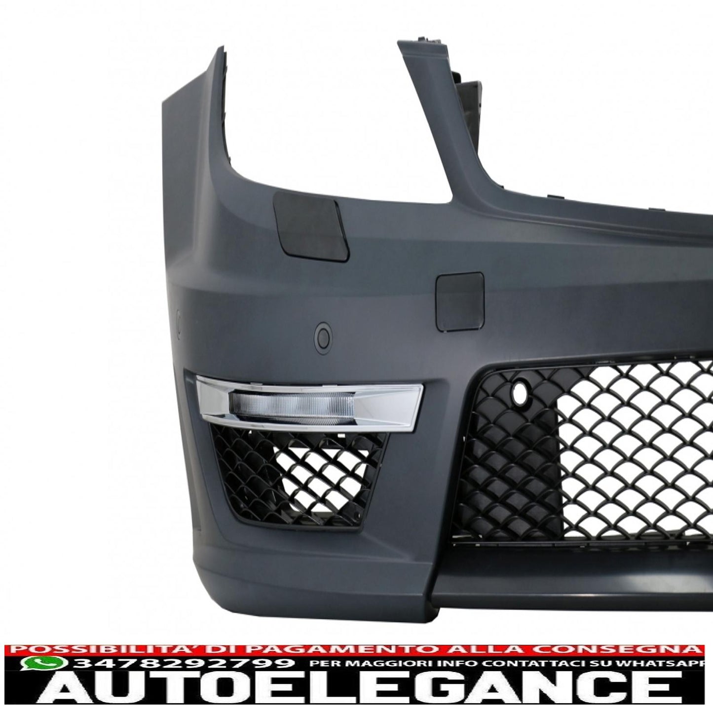 paraurti anteriore adatto per mercedes classe c w204 (2012-2014) c63 restyling design con fari dectane drl montaggio nero