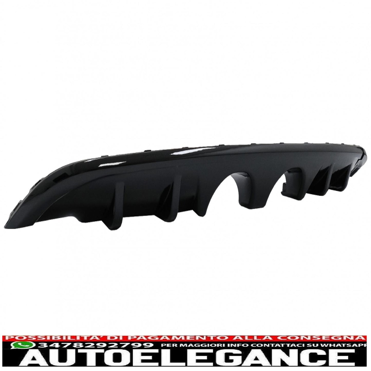 Diffusore mantovana paraurti posteriore adatto per vw golf 6 vi (2008-2012) r20 look solo per paraurti standard nero pianoforte