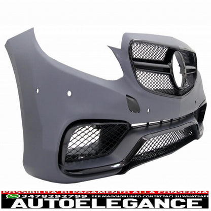 body kit suitable for mercedes e-class w212 restyling (2013-2016) with black exhaust tips e63 piano black design