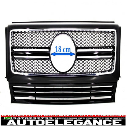 front grille suitable for mercedes g class w463 (1990-2012) g65 piano design black chrome frame
