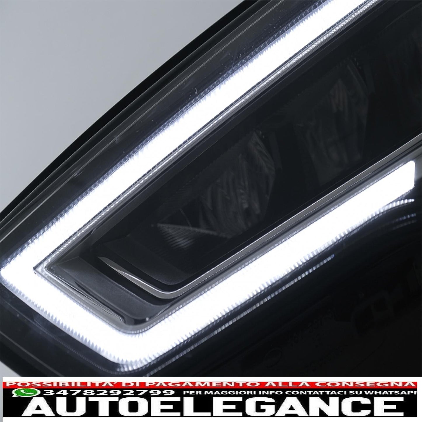 full led headlights suitable for audi a3 8v pre-facelift (2013-2016) upgrade for halogens with dynamic sequential cornering lights left 
